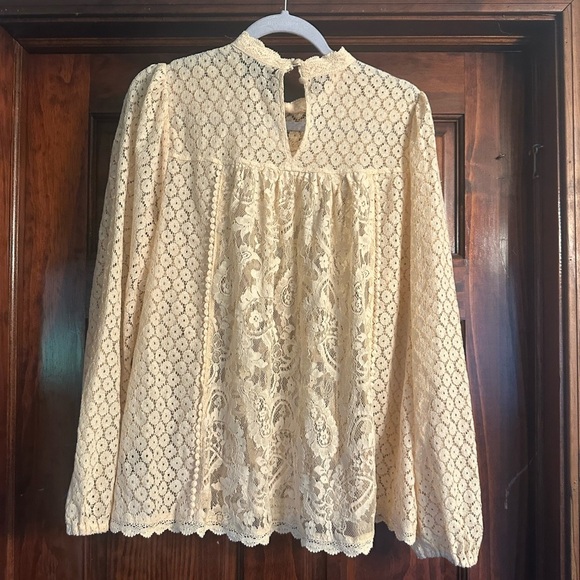 Elegant Cream Lace Blouse by Torrid - Picture 1 of 2